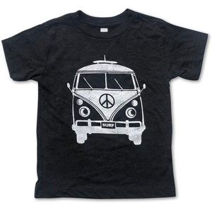 Sol Baby Peace Surf Bus Vintage Smoke Black Infant Tee